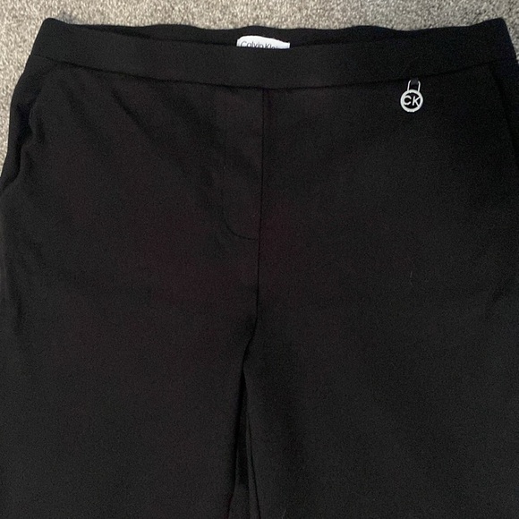 Calvin Klein Black Ponte Pants Dress Double Knit Stretch Sz L - Picture 2 of 9